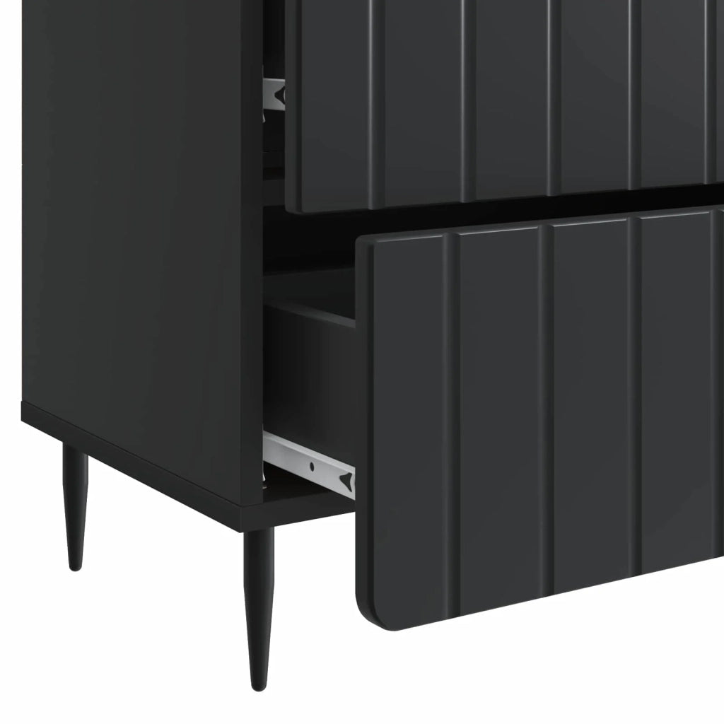 Armadio da Notte Nero 62 x 34,5 x 49,5 cm Legno ingegnerizzato