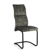 Set di 4 Sedie Imbottite in Velluto con Gambe in Acciaio - ASHER