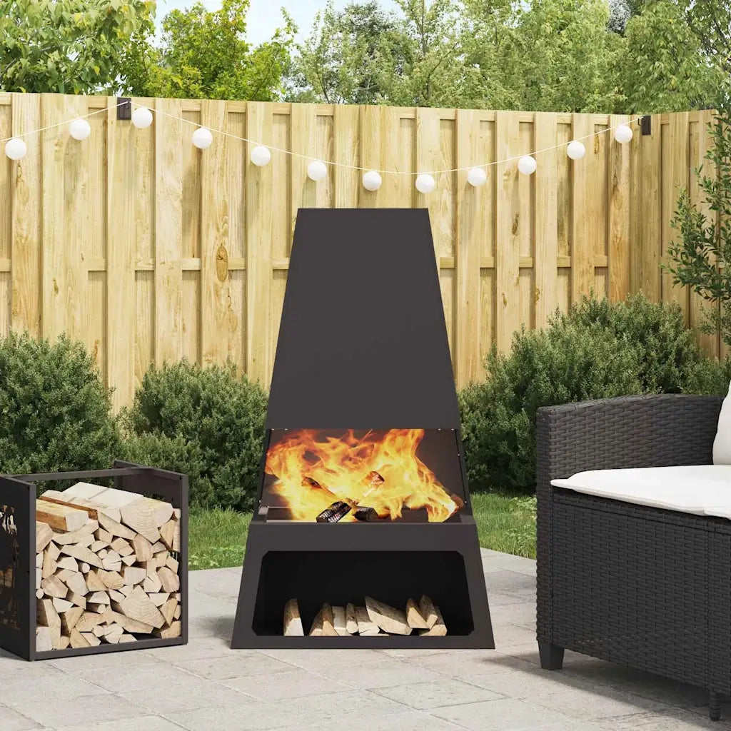 Focolare Nero 60 x 35 x 100 cm Acciaio CFW8646471