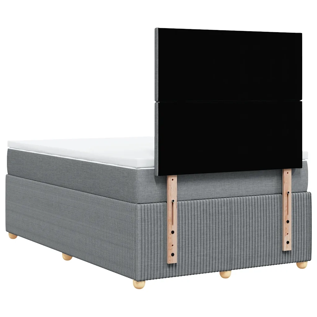 Giroletto a Molle con Materasso Grigio Chiaro 120x190cm Tessuto 3294288