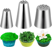 Set di Spugnette in Acciaio Inossidabile - 3 Pezzi - Decorazione per Torta - Accessorio per Cottura - Resistente al Lavastoviglie - Sostenibile