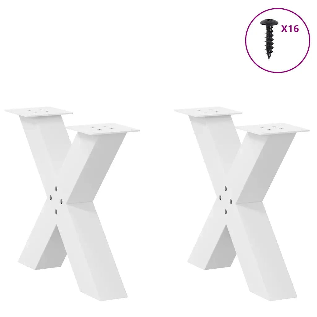 Gambe per Tavolino da Caff¨¨ a X 2 pz-Set di 2 Gamba per Tavolo Bianche 60x(42-43) cm Acciaio