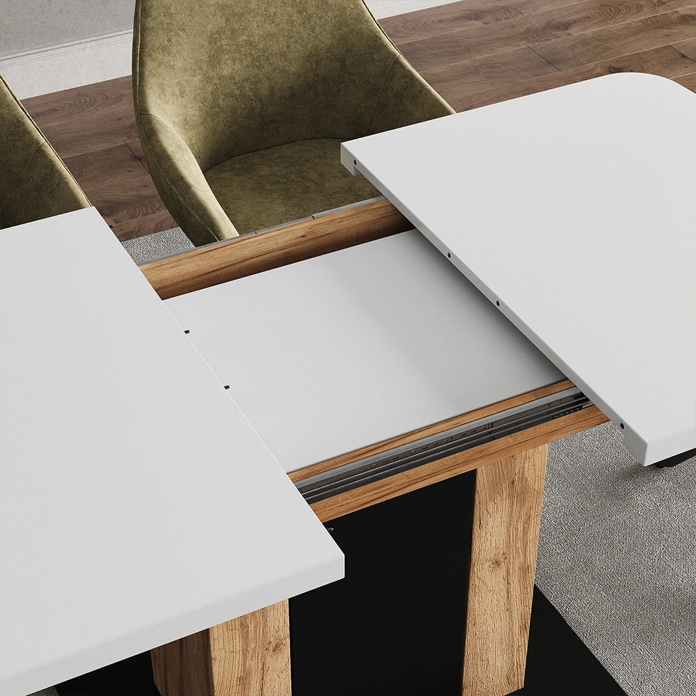 Vicco tavolo da pranzo allungabile Rovere bianco/dorato 120 x 80 cm