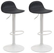 Set 2 Sgabelli Alti Lana in Similpelle nero,bianco