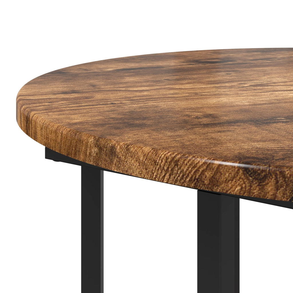 Tavolino 2 pz Rovere Affumicato in Legno Compatto e Metallo