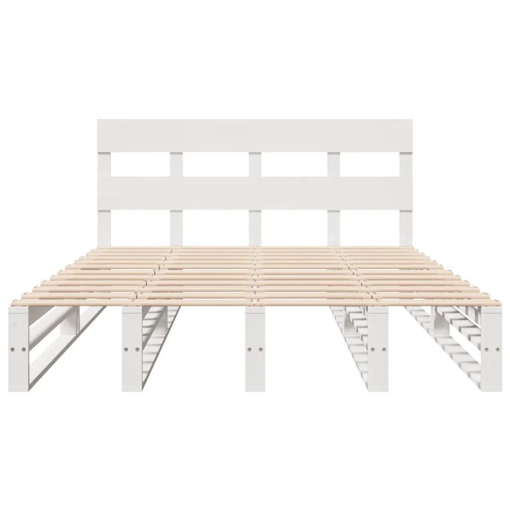 Letto senza Materasso Bianco 120x200 cm Legno Massello di Pino 3302292