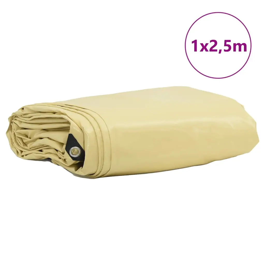 Telo 650g / m² Beige 1 x 2,5 m Tela con rivestimento in PVC 42017746