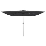 ombrellone quadrato  con luci LED 295x245 cm grigio scuro