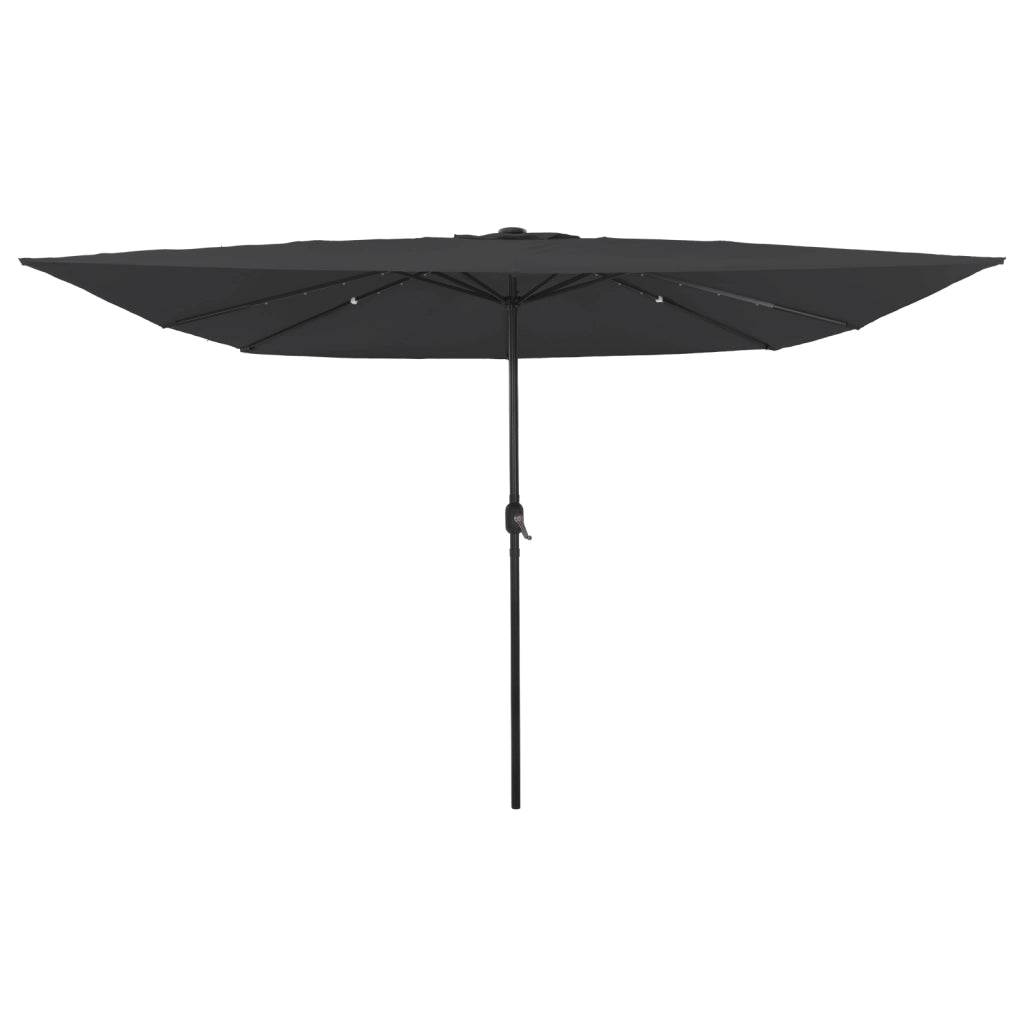 ombrellone quadrato  con luci LED 295x245 cm grigio scuro