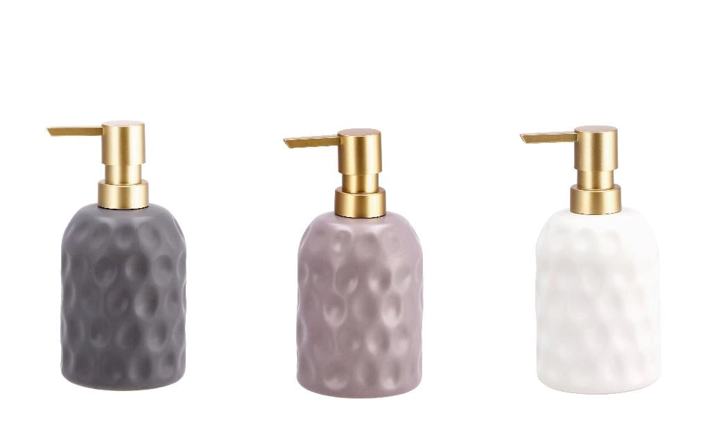 1 Pezzo Dispenser Sapone Portasapone in Ceramica Martellata 3 Colori