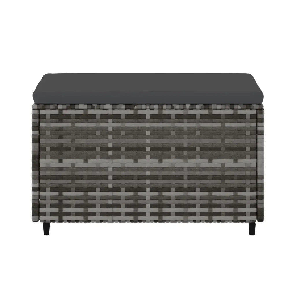 Poggiapiedi da Giardino con Cuscini 2 pz in Polyrattan Grigio CFW5639743