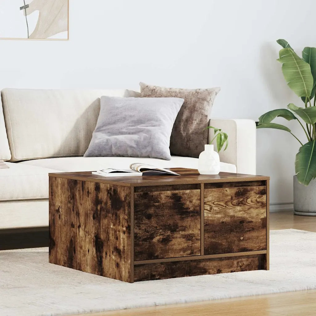 Tavolino da Salotto con Cassetti Rovere Fumo 70,5x70x40 cm 3328412