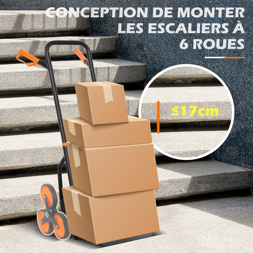Carrello Portatile Pieghevole ¨C zephmum ¨C Acciaio, Arancione, 44x67x106,5cm