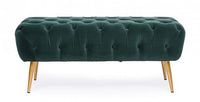 Panca Giacinta Verde in Tessuto effetto Velluto Verde