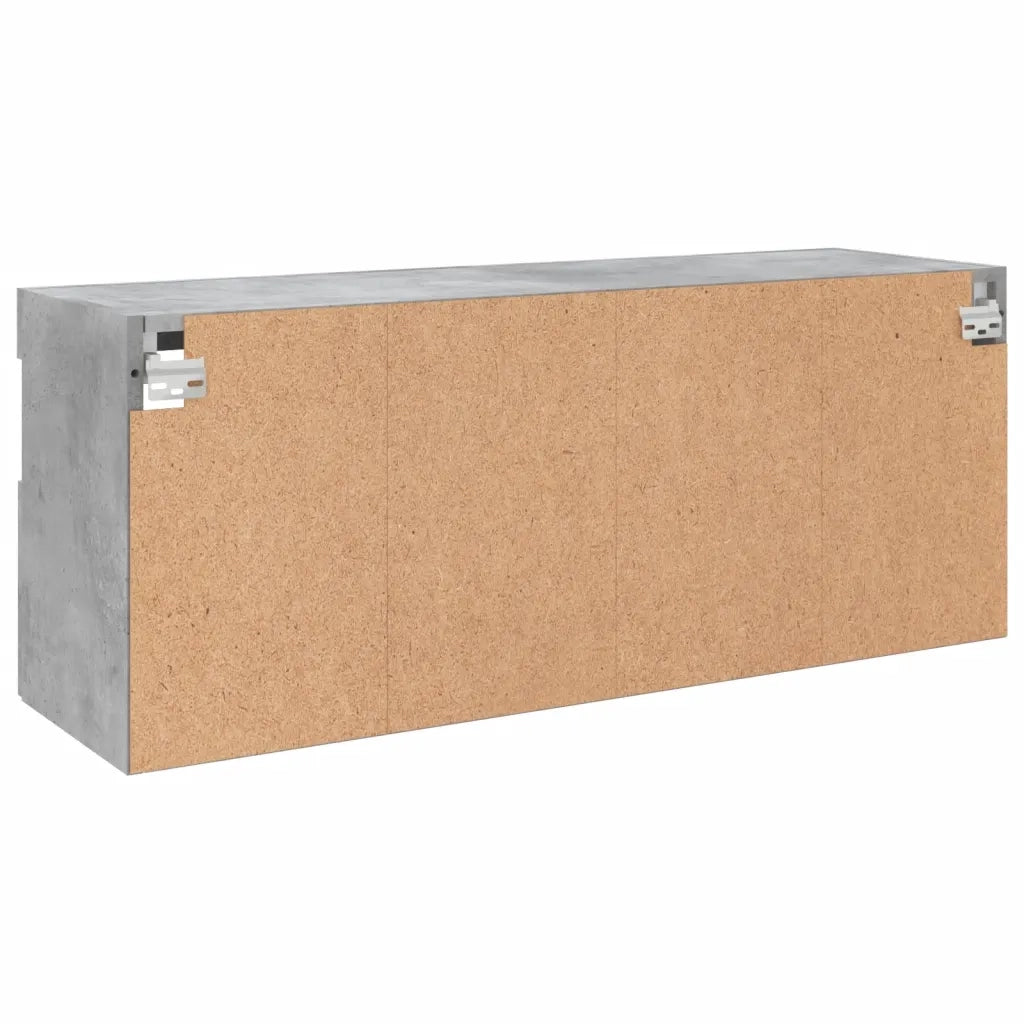 Mobile TV a Parete con Luci LED Grigio Cemento 100x30x40 cm 837214