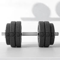 Set Pesi Manubri da 30 kg (8x2.5 kg, 4x1.5 kg) con 12 Dischi e 2 Manubri da 2 kg, 43x18x7.5 cm, Nero