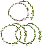 Decorazioni per Bambina 3 Pezzi - Slinger per Capelli - Decorazione per Ragazze - Slinger a Fiore - Stoffa - Bianco/Rosso