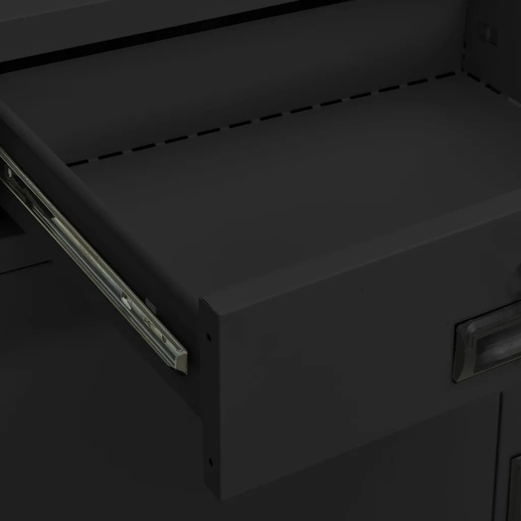 Armadio Ufficio con Fioriera Antracite 90x40x125 cm in Acciaio 3095271