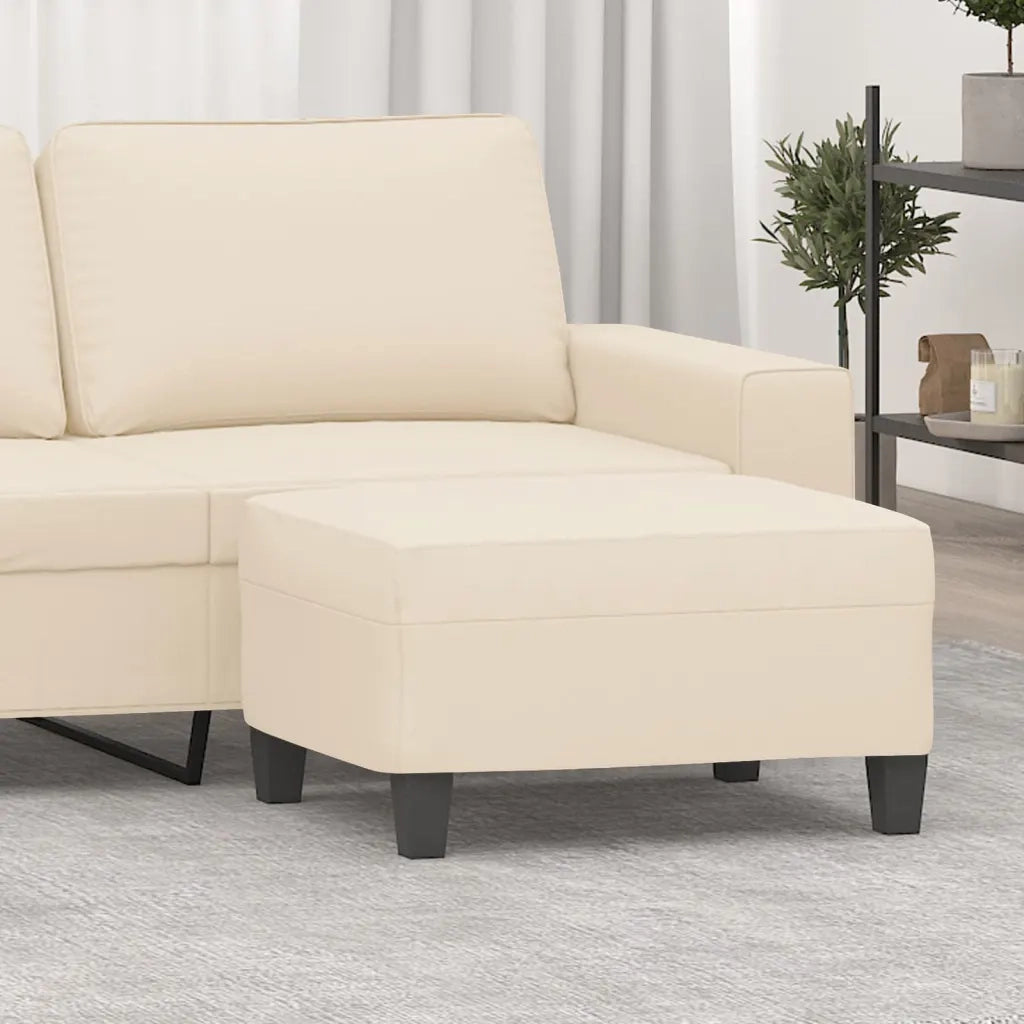 Poggiapiedi Beige 70x55x41 cm in Tessuto Microfibra 349366