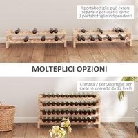 Cantinetta Portabottiglia 4 Ripiani per 48 Bottiglie di Vino 114x28x56,5 cm in Legno di Pino
