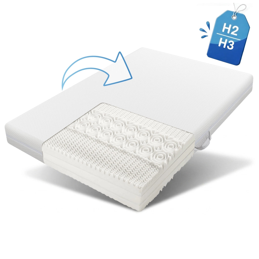 Materasso in schiuma comfort 7 zone bianco 160x200 cm