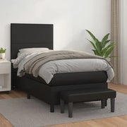 Giroletto a Molle con Materasso-Struttura Letto Nero 80x200 cm in Similpelle 990236