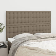 Testiera per Letto-Testata-Testiera Decorativa Tortora 144x5x118/128 cm Tessuto 572244