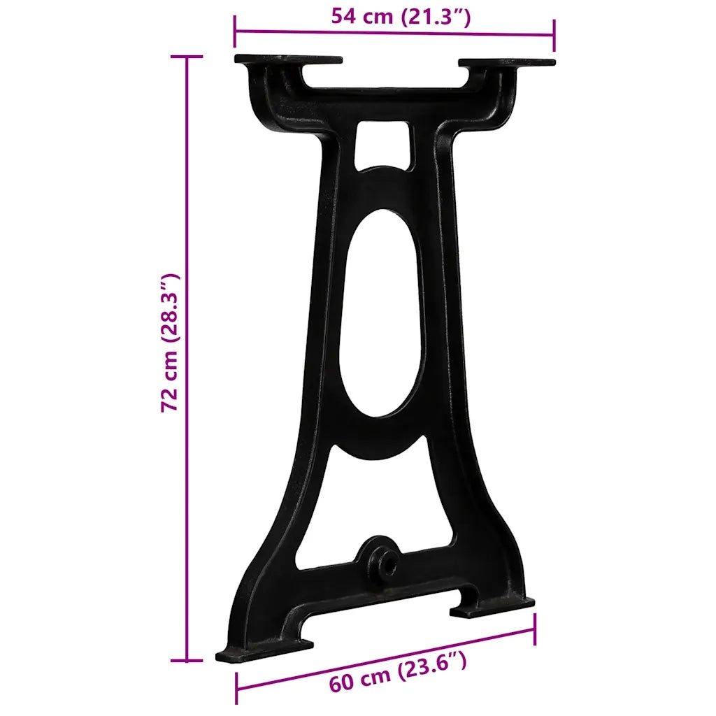 Gambe per Tavolo da Pranzo 2 pz a Forma di Y in Ghisa cod mxl 58097