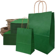 50 sacchetti in carta rigida - grandi sacchetti in cartone verde - sacchetti regalo - 21 x 8 x 15 cm - 21 x 11 x 27 cm