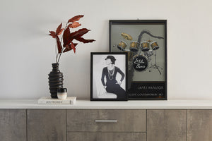 Mobile Basso 4 Ante 4 Cassetti 203x84x41 cm Ossido Bianco/Cemento