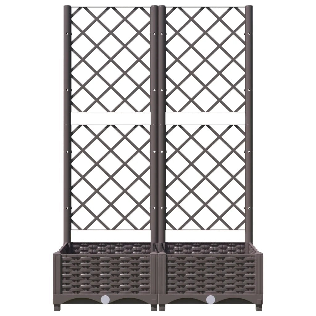Fioriera da Giardino con Graticcio Marrone 80x40x121,5 cm in PP 318260