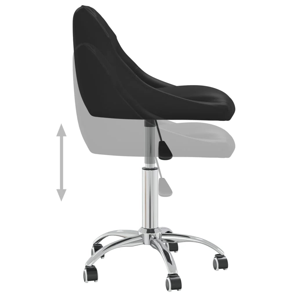 Sedia girevole da ufficio/sedia da studio/sedia da computer/sgabello/poltrona letto in similpelle nera 02_0024052