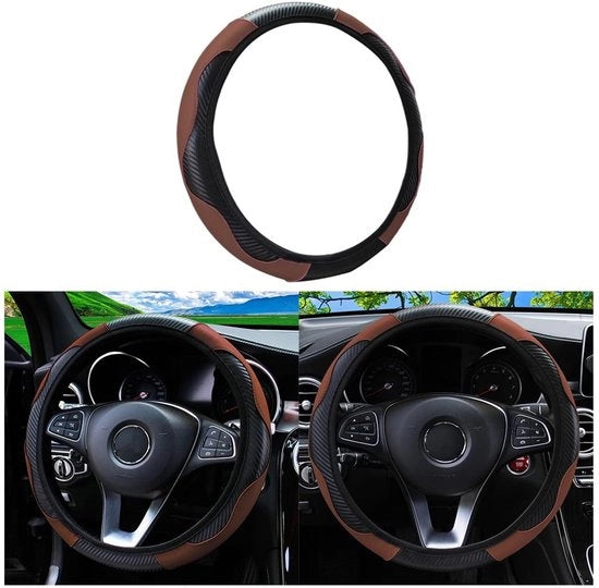 Supporto Guida Antiscivolo - Resistente al Calore - Microfibra Pelle - Diametro 37-38 cm - Flessibile/Riducibile - Ideale per Regali - Protezione del Manubrio