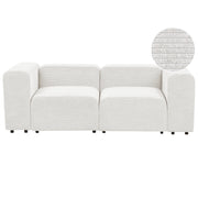 Divano componibile a 2 posti rivestito con velluto bianco stile moderno