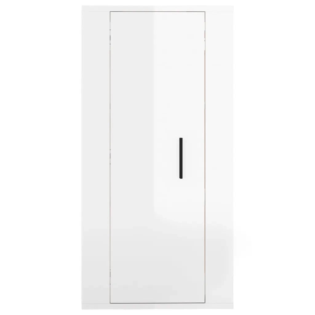 Mobile Porta TV a Parete Bianco Lucido 40x34,5x80 cm 816674