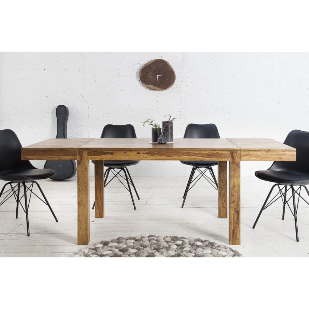 Tavolo da pranzo TAVINA 120–200 cm – Tavolo allungabile in legno massello di Sheesham verniciato
