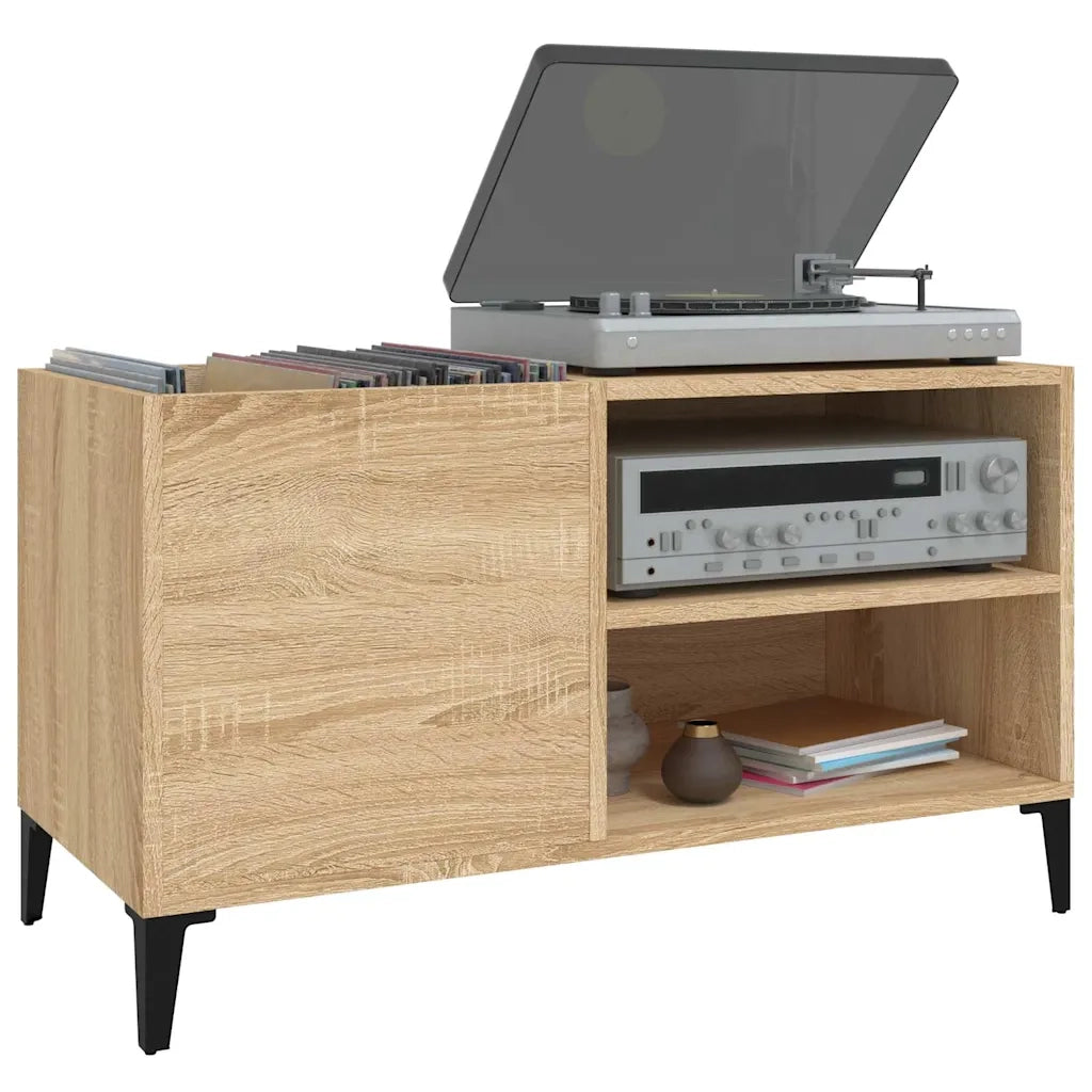Mobile Porta Dischi Rovere Sonoma 84,5x38x48 Legno Multistrato 831952