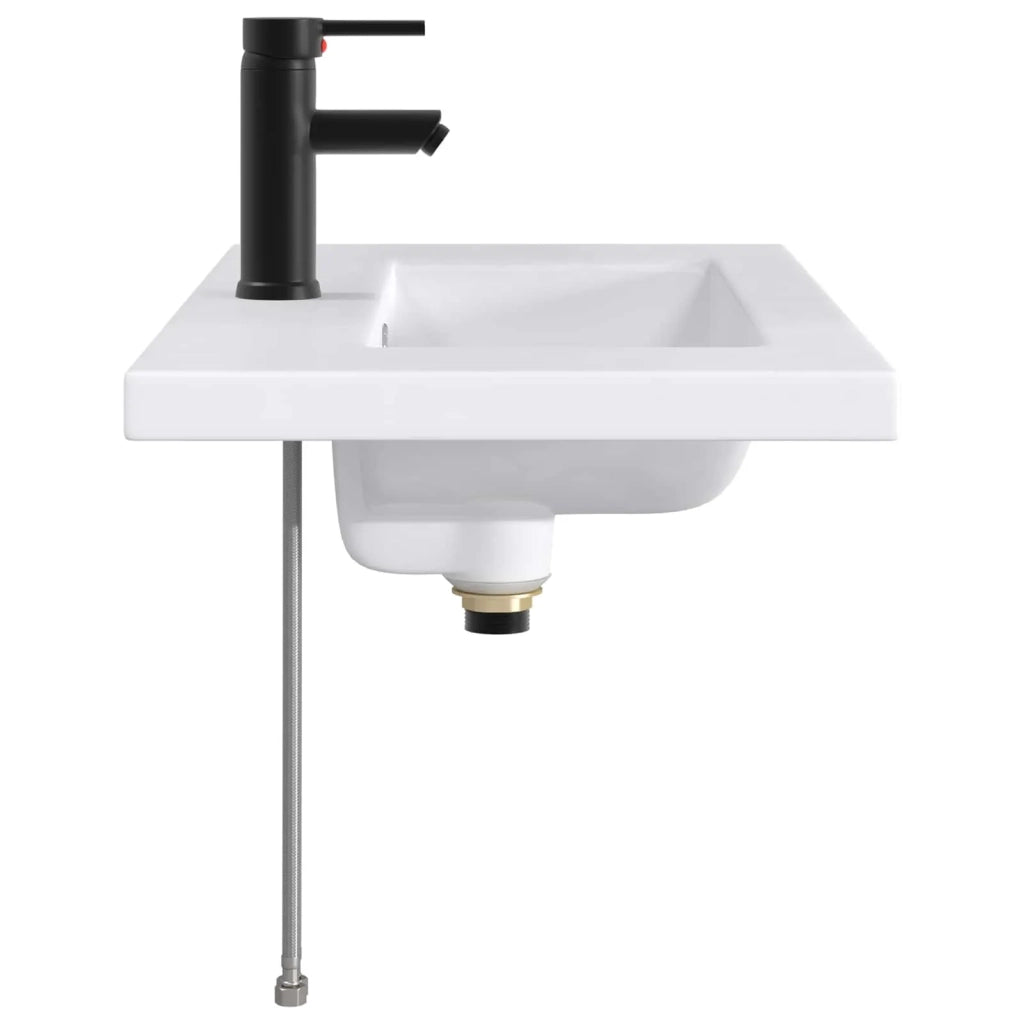 Lavabo da bagno Nero Opaco 81 x 40 x 17,5 cm Metallo 890237