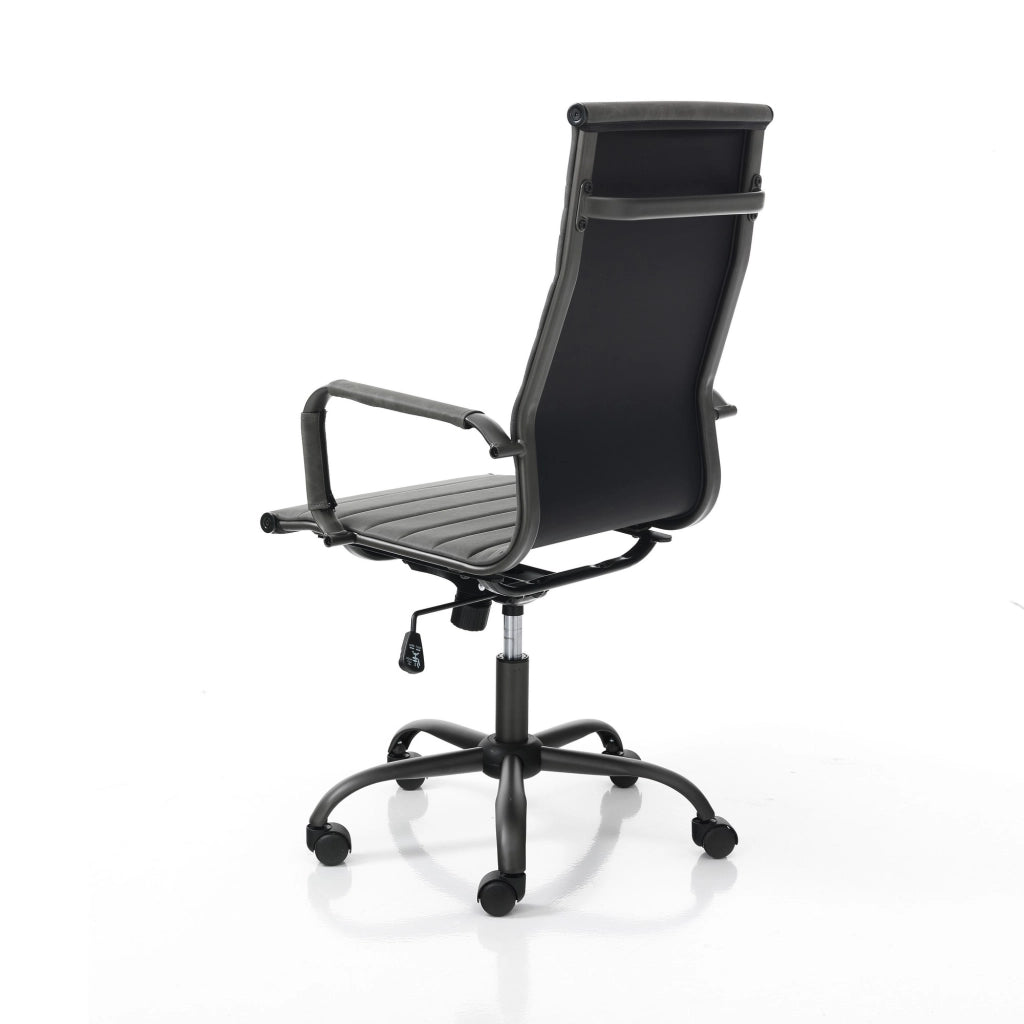 Poltrona da ufficio in pelle sintetica grigia cm H.107/115xL.54xP.63