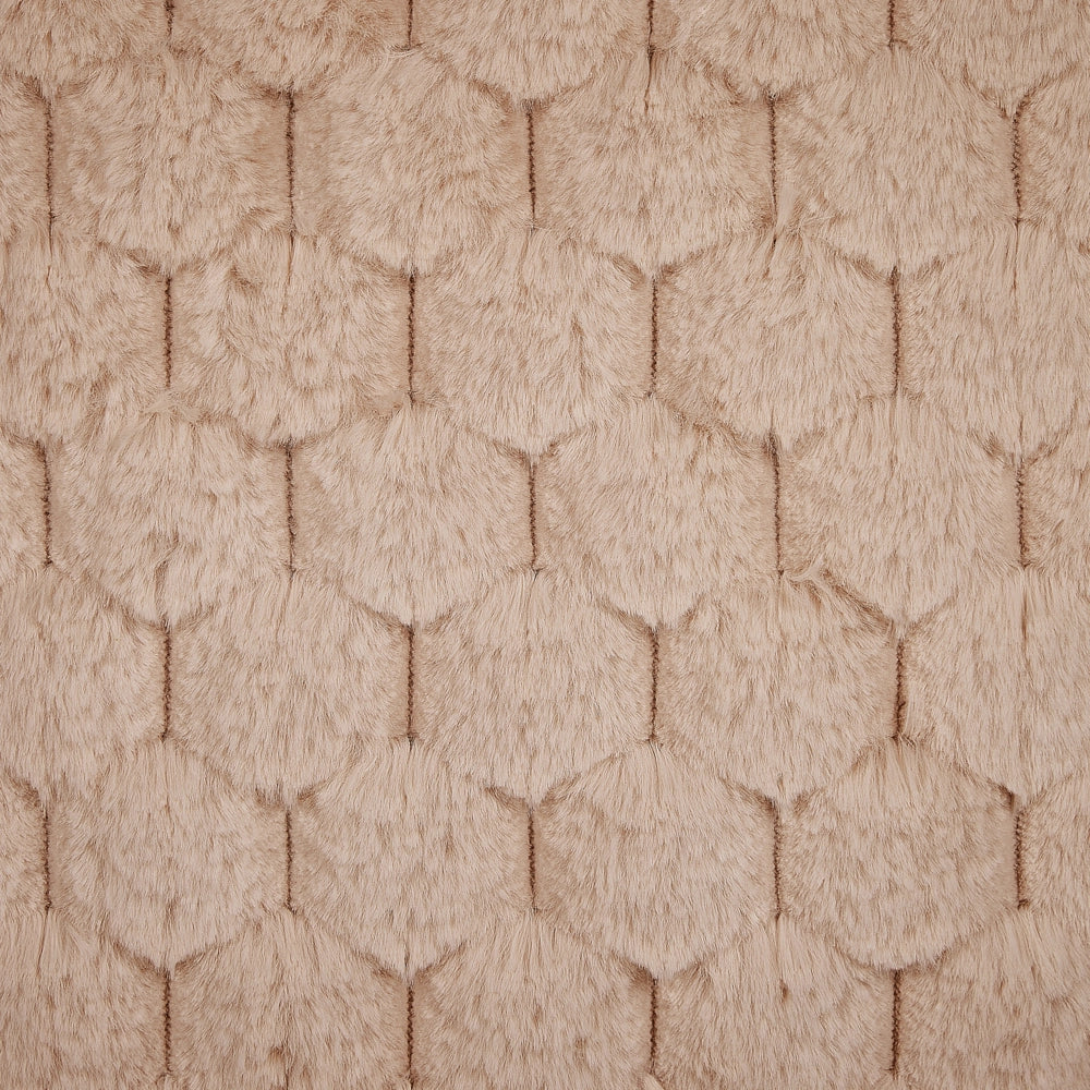 Set di 2 cuscini in ecopelle beige sabbia con motivo a nido d'ape 43 x 43 cm soggiorno camera da letto