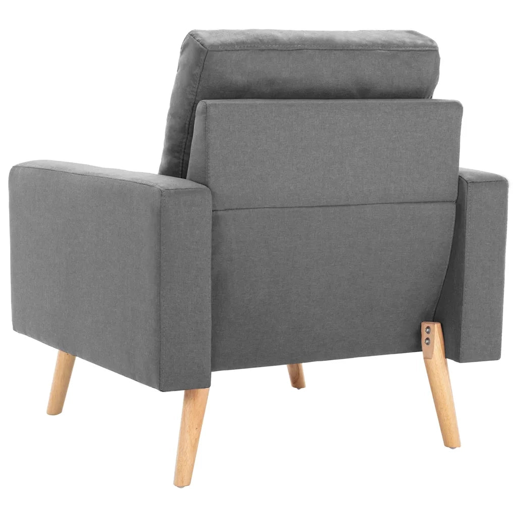 Poltrona-Divano Sedia-Poltroncina Grigio Chiaro in Tessuto 794760