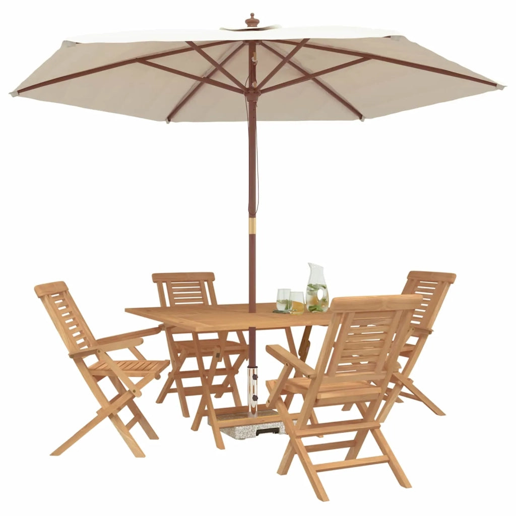Set da Giardino 5 pz Marrone Legno di teak solido 3437351