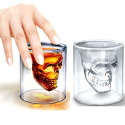 Trade Shop - Bicchiere In Vetro Per Shot Cicchetto Liquore Con Sagoma Di Teschio Vodka Whisky -