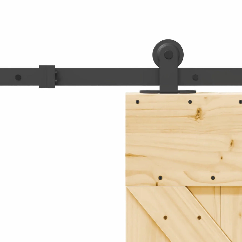 Porta scorrevole NARVIK Naturale e Nero 85 x 210 cm (213,5 cm) 3445222