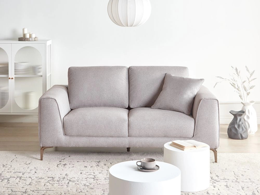 Divano Tessuto Grigio 2 Posti Confortevole Soggiorno Moderno Retro