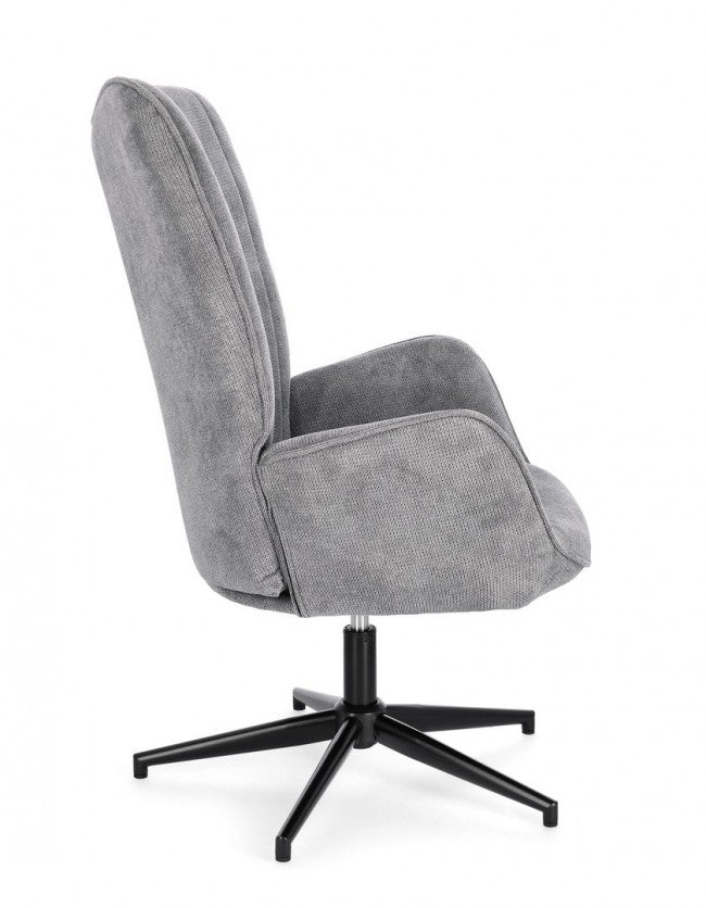 Poltrona Soggiorno 69x72x106 cm Inas in Tessuto Grigio