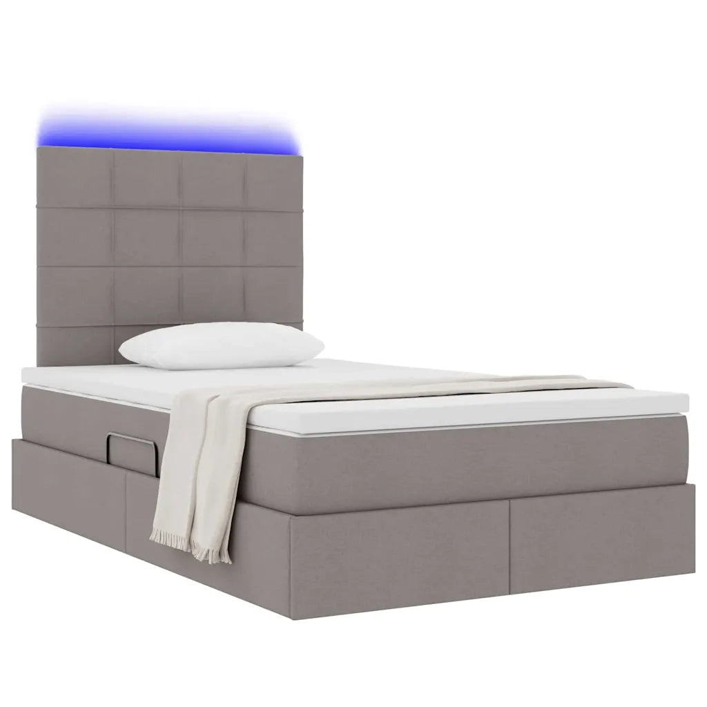 Letto con contenitore LED e materasso Tortora 120 x 200 cm