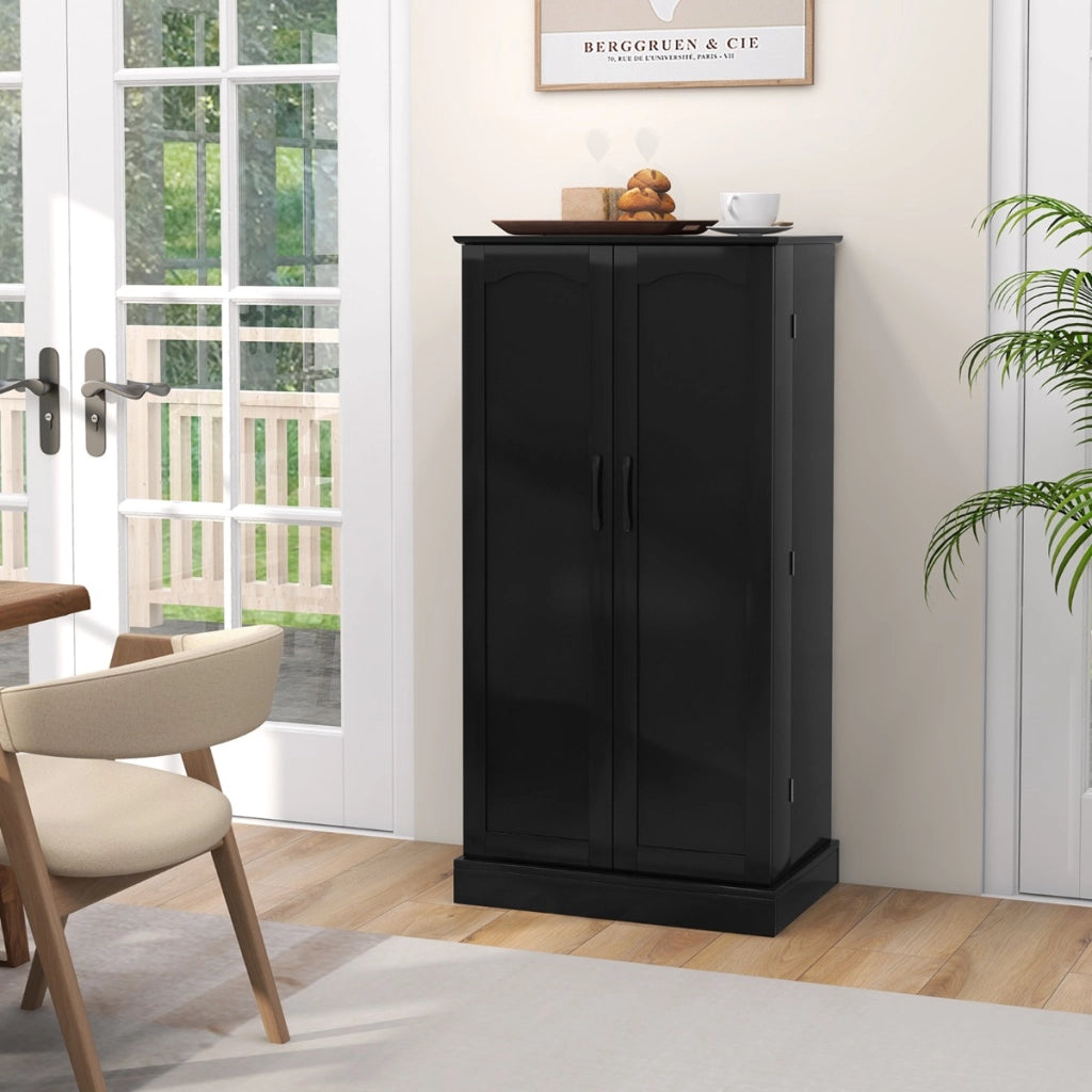 Mobile da cucina con 2 ante e dispositivi anti-ribaltamento contenitore-Mobile credenza per soggiorno Nero