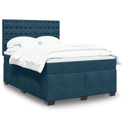 Giroletto a Molle con Materasso Blu 140x200 cm in Velluto 3290946