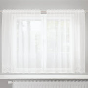 vidaXL Tende con tende Floreale Bianco 150 x 140 cm Poliestere